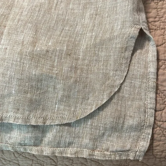 🌷J. Jill Love Linen Classic Button Down Shirt Light Brown/Beige - Picture 7 of 11